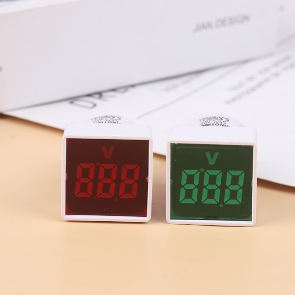 AC 50-380V Square LED Digital Voltmeter Spänningsmätare Blue