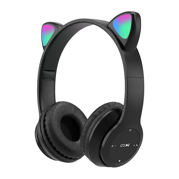 e Kattöron Bluetooth-kompatibelt Headset med LED Trådlöst Headset Black