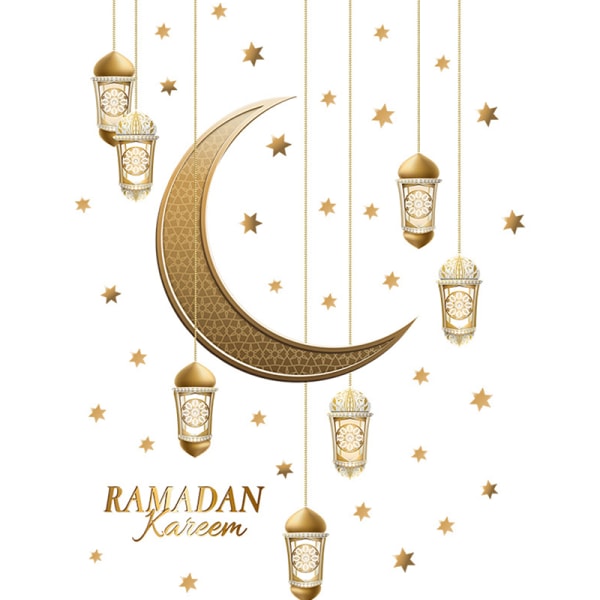 Ramadan fönsterdekor Eid Mubarak Ramadan dekoration Gold