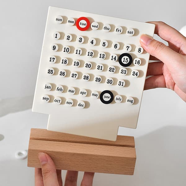 Creative Time Table Calendar Manual Akryl Skrivbordskalender White