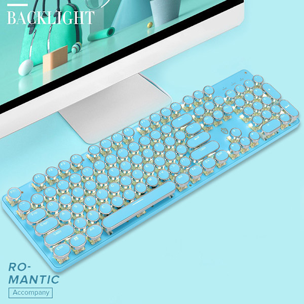 104 nycklar Retro Runda Keycaps Double Shot DIY mekaniskt tangentbord Black upgrade