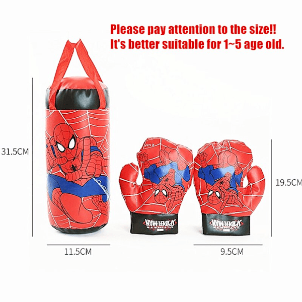 Spiderman Kids Figurleksakshandskar Sandsäck Kostym Födelsedagspresenter Red