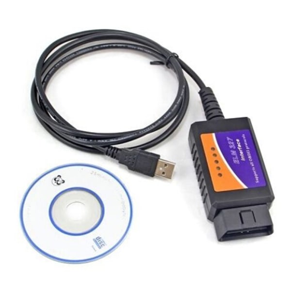 USB Black Cable Diagnostics Scanner för PC-dator Black 14cm*20cm*2cm