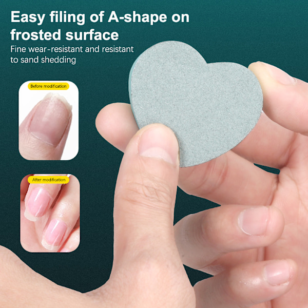 Heart Shape Manikyr Sponge Rub Strips Polish Buffer Block Tool
