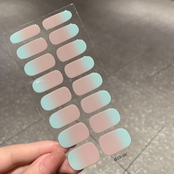 1 Ark Gel Nagel Wraps Polish Strips Semi Härdad Gel Nagel Sticker N2