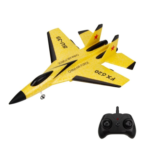 fjärrkontroll flygplanskontroller fighter modell plan barn yellow