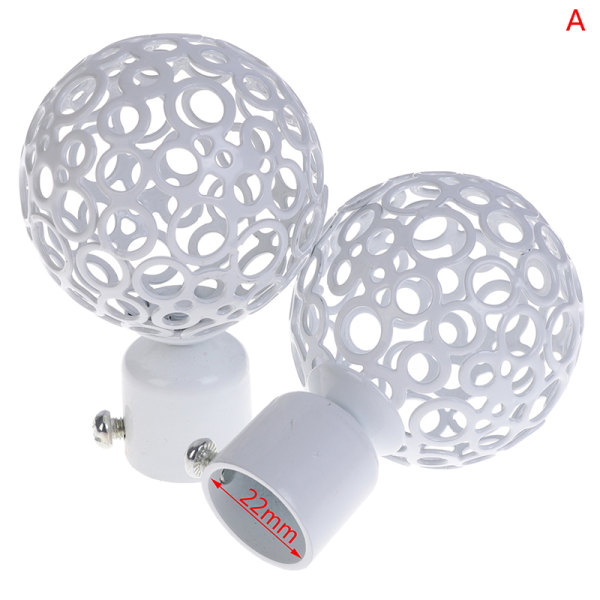 2st Gardinstänger Järngavlar Kåpor Finials Tillbehör White 22mm