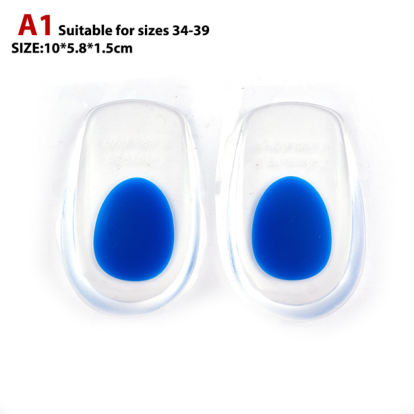 2 Par Silicon Gel Heel Cushion Care Half Heel Insole Pad bule small-2 pair