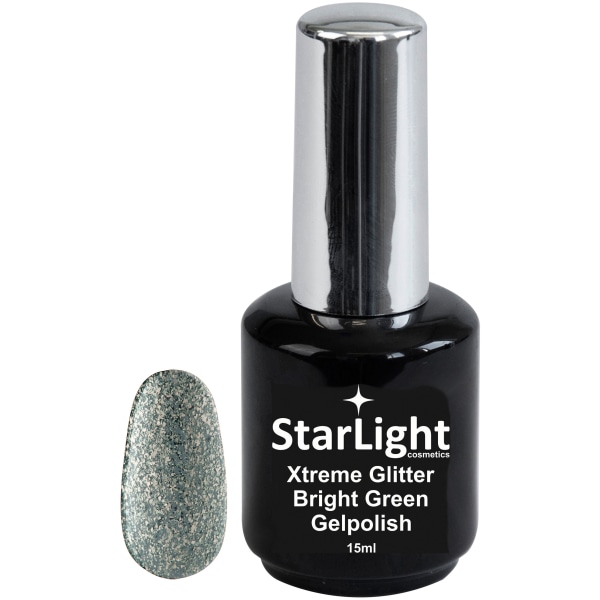 Gelpolish Xtreme Glitter Bright Green - 15 ml