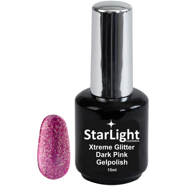 Gelpolish Xtreme Glitter Dark Pink - 15 ml