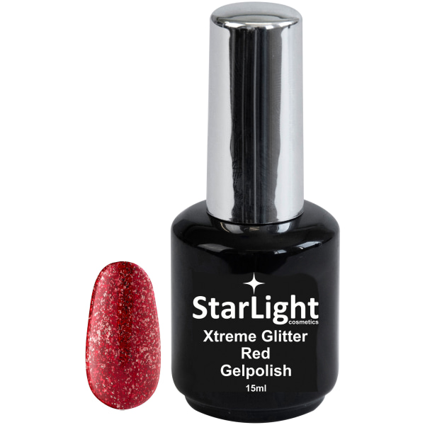 Gelpolish Xtreme Glitter Red - 15 ml