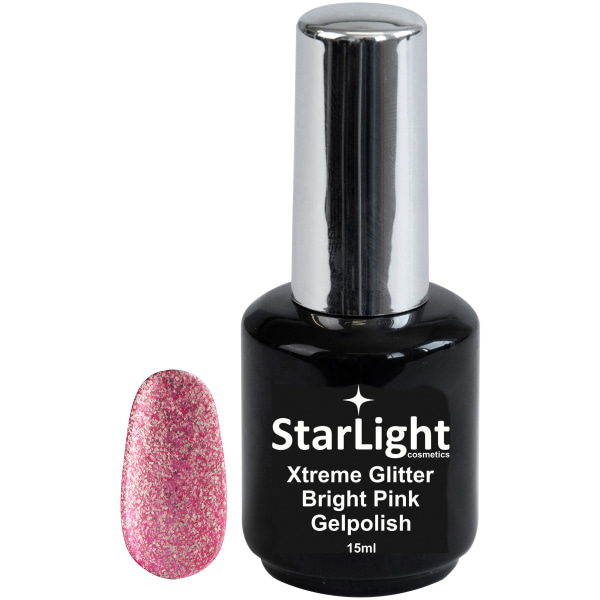 Gelpolish Xtreme Glitter Bright Pink - 15 ml