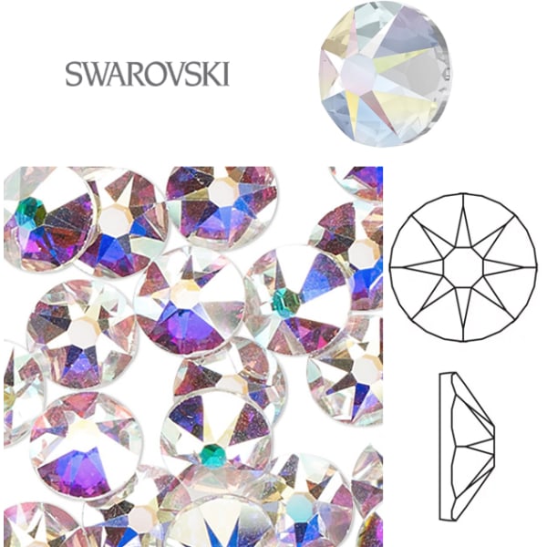 Swarovski Crystal Clear AB SS12 (3,00-3,20mm) - 40 st