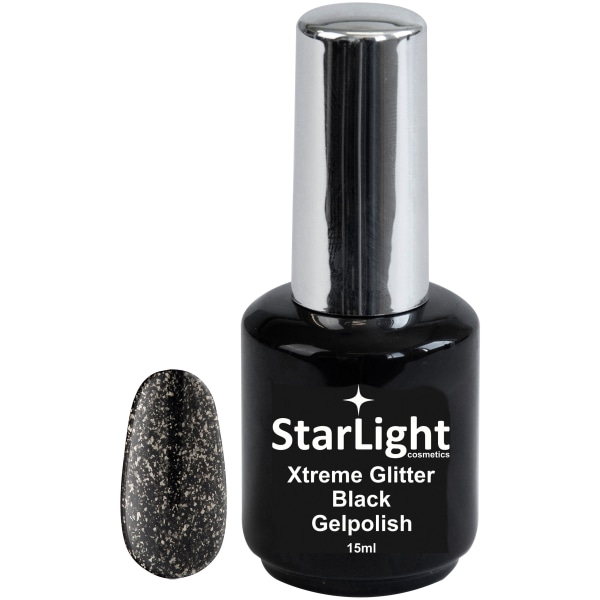 Gelpolish Xtreme Glitter Black - 15 ml