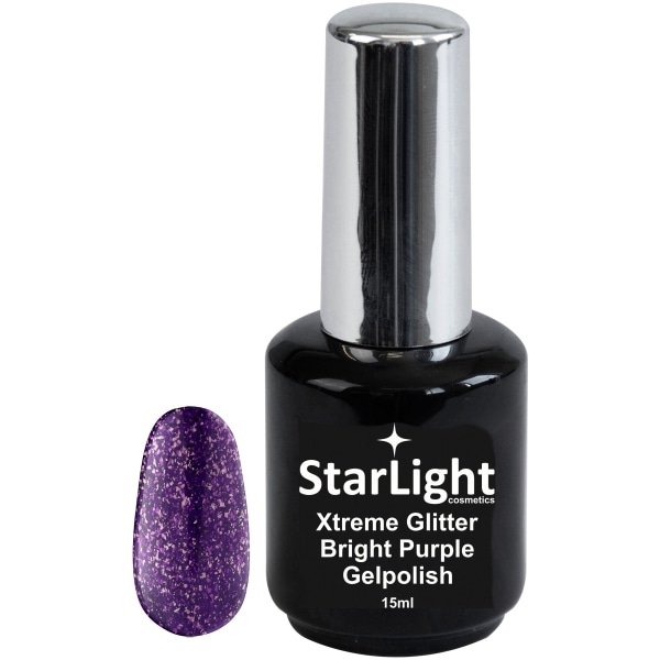 Gelpolish Xtreme Glitter Bright Purple - 15 ml