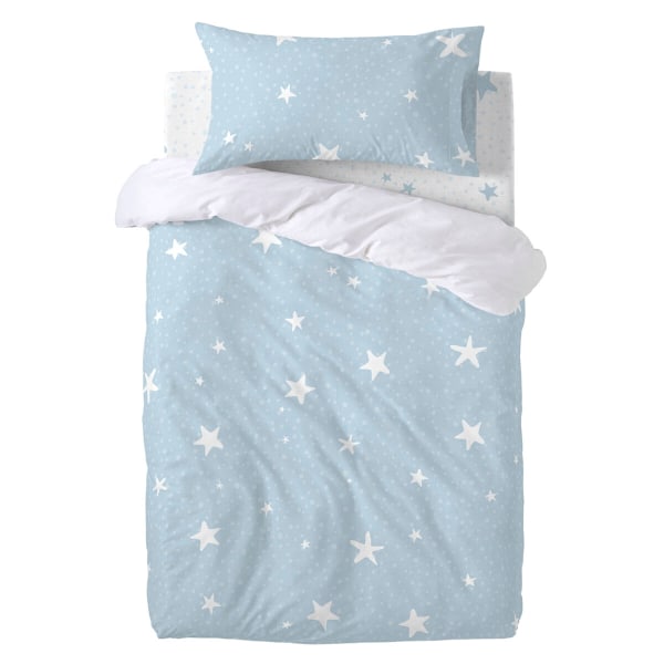 Påslakanset HappyFriday Basic Kids Blue Baby Crib 2 delar