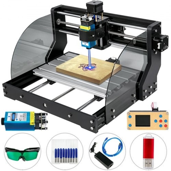 CNC 3018 Pro CNC Router 300Ã180Ã45 mm CNC-maskin 500MW GRBL Control Mini Laser Engraver med Offline Controller 3 Axis Laser Gravering Machine for Carv