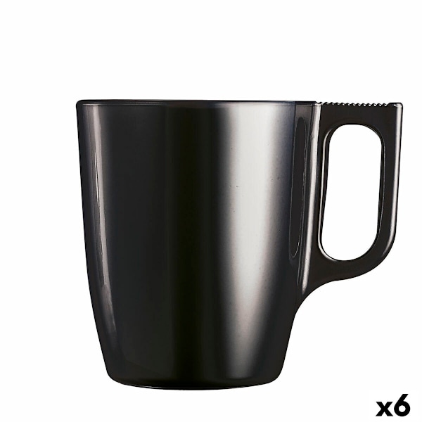 Mugg Luminarc Flashy Black 250 ml glas (6 enheter)