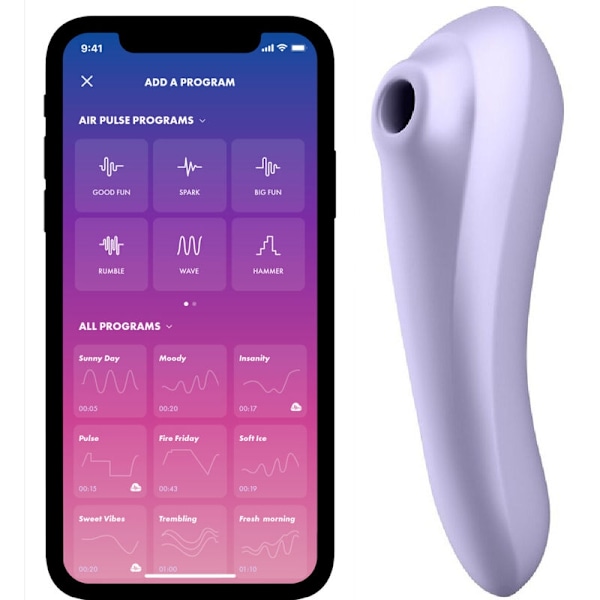 MÃJLIGARE LUFTPULSVIBRATOR MED DUBBLA PLEASURE MAUVE