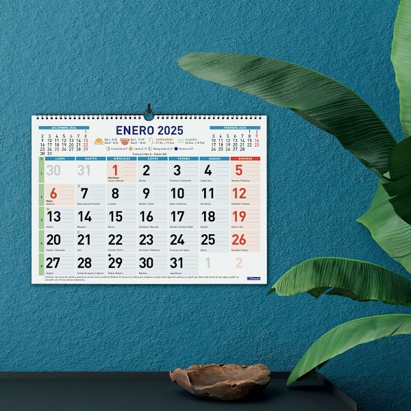 Väggkalender Finocam Multicolour Papper 2025 43 x 31 cm