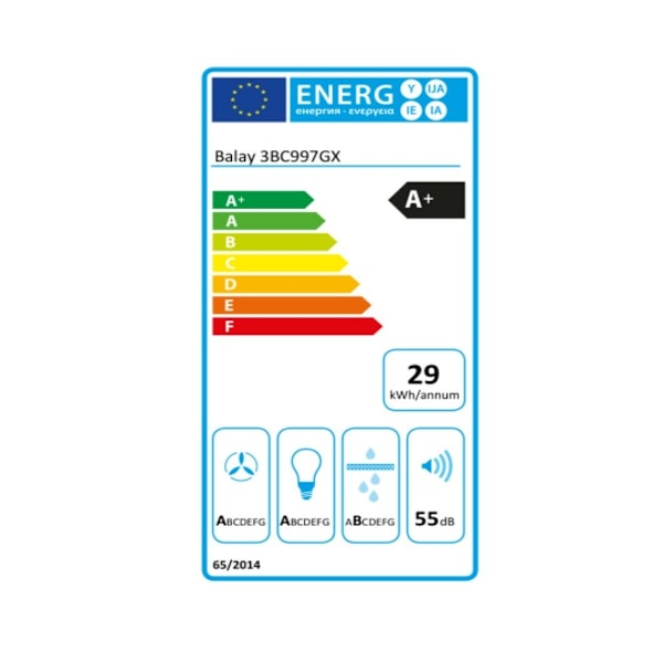 Konventionell köksfläkt Balay 3BC997GX 90 cm 721 m³/h 140W A+ Silverstål