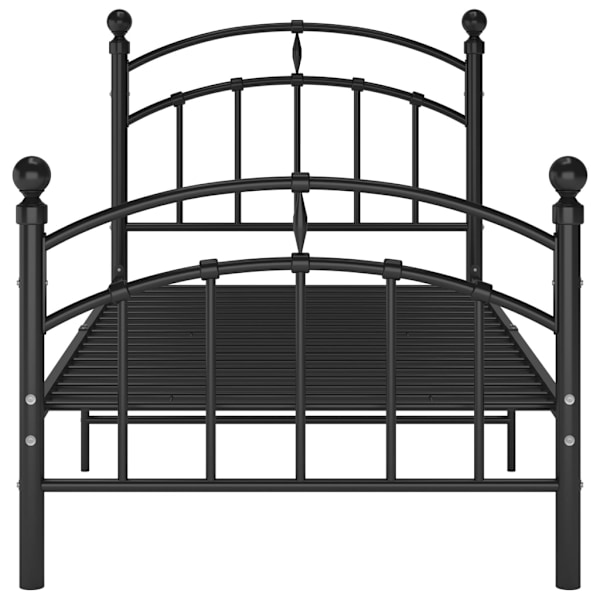 Sängram svart metall 100x200 cm