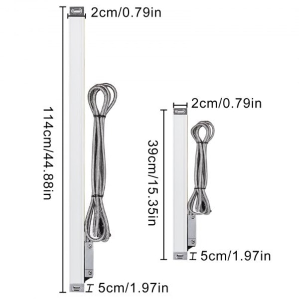 2 precisions linjära skalor med längder på 250 mm och 1000 mm (10 tum och 40 tum)