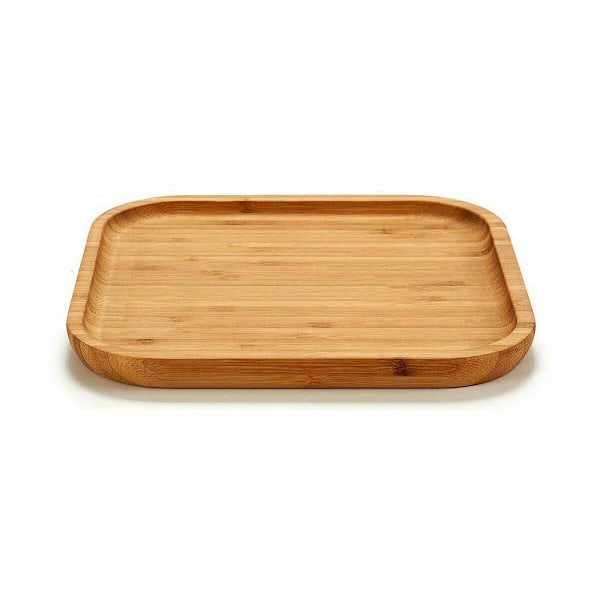 Snackbricka fyrkantig brun bambu 20 x 1,5 x 20 cm (12 enheter)