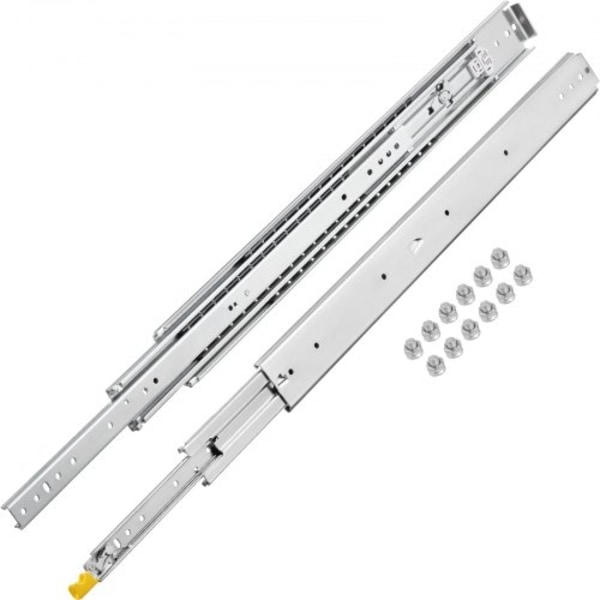 Heavy Duty lådslider 48" längd, låsande lådslider 500lbs Lastkapacitet Lång Full utdragslådslid 1 par sidomonterade kullager Lådglidar Tryck för att ö