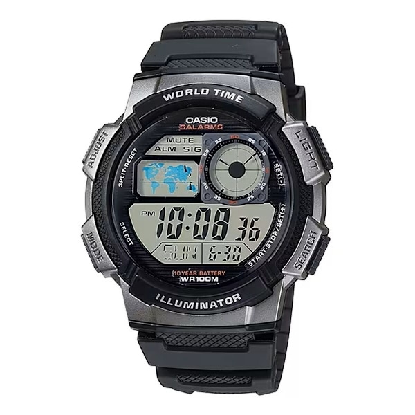 Herrklocka Casio WORLD TIME ILLUMINATOR Svart (Ã 43 mm)