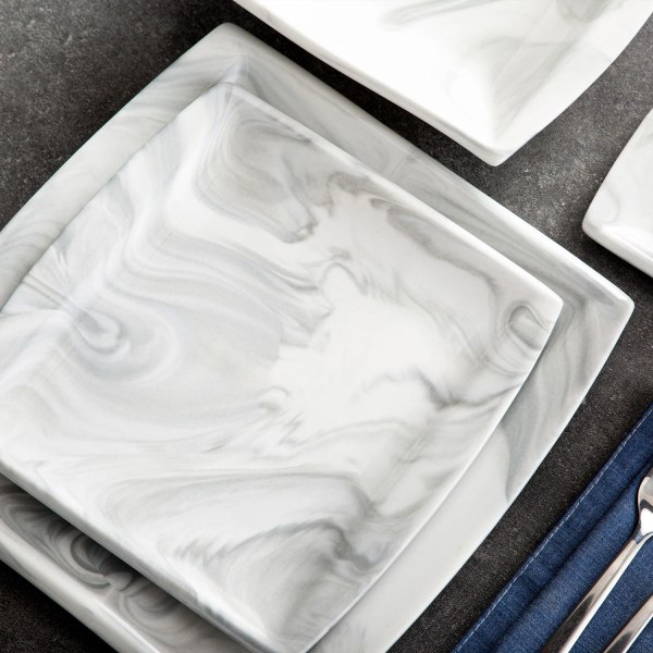Malacasa Blance Marble Grey Dinner Tableware 30 set