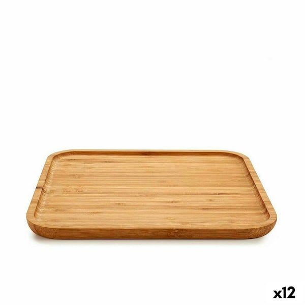 Snackbricka fyrkantig brun bambu 30 x 1,5 x 30 cm (12 enheter)