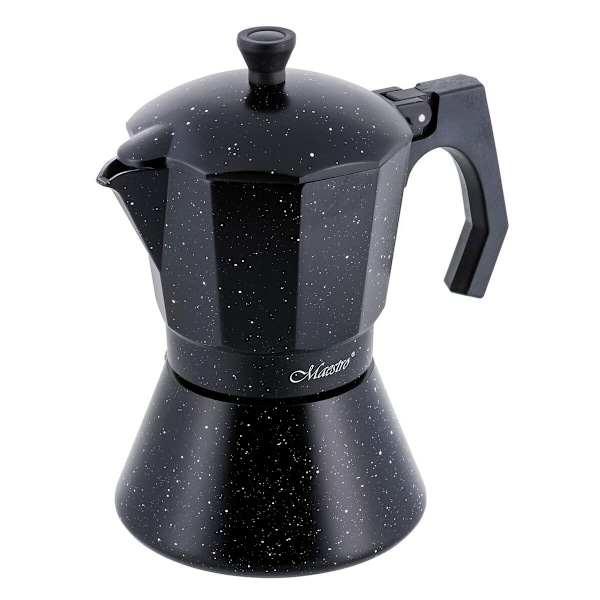 Italiensk kaffekanna Feel Maestro MR-1667-6 svart granit aluminium 300 ml 6 koppar