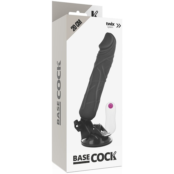 BASECOCK - REALISTISK VIBRATOR FJÄRRKONTROLL SVART 20 CM