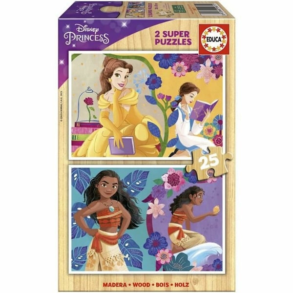 Set 2 pussel Disney Princess Bella + Vaiana 25 Delar