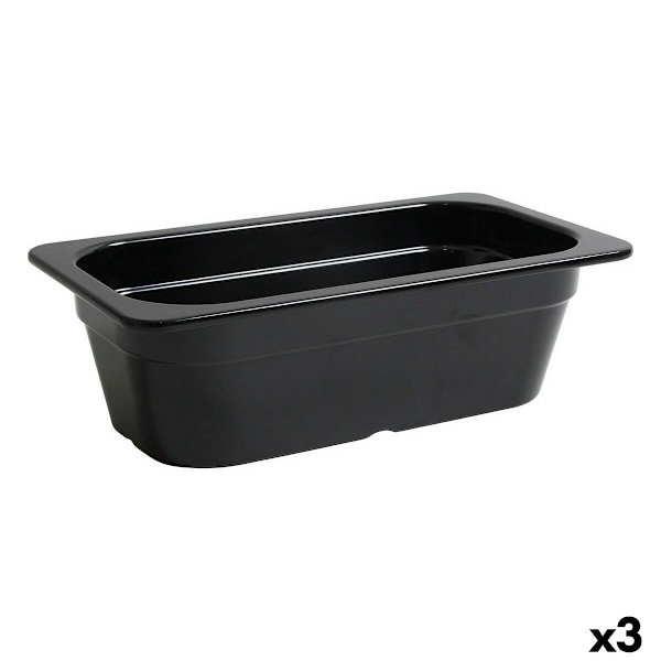 Serveringsfat Inde Black 32,5 x 17,6 x 10 cm (3 enheter)