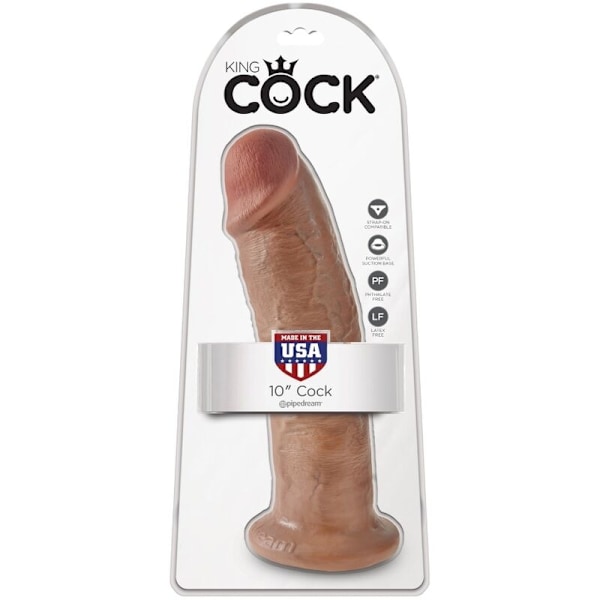 KING COCK - REALISTISK PENIS 24 CM KARAMELL