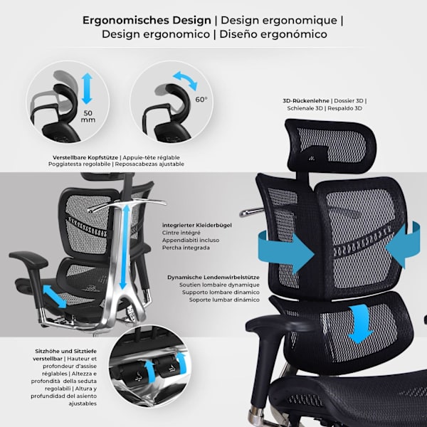 Norfolk Ergonomisk kontorsstol svart