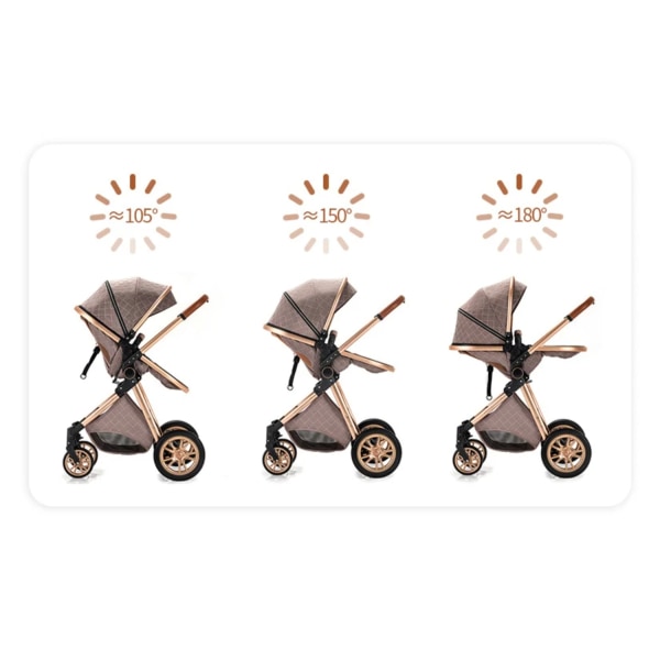Barnvagn 3-delad med matchande babyskydd - Mörkblå