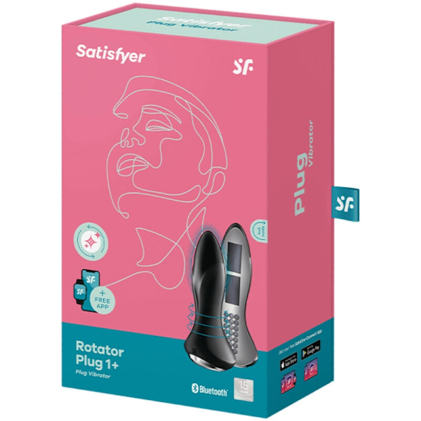 SATISFYER ROTATOR PLUG 1+ VIBRATION PLUG APP - SVART