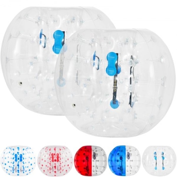 2st PVC Zorbing Ball Family Fun Zorb Ball Fotbollsbubbla för vuxna eller barn 1,2 M Uppblåsbar Bumper Fotboll Utomhusaktivitet Zorb Balls Transparent