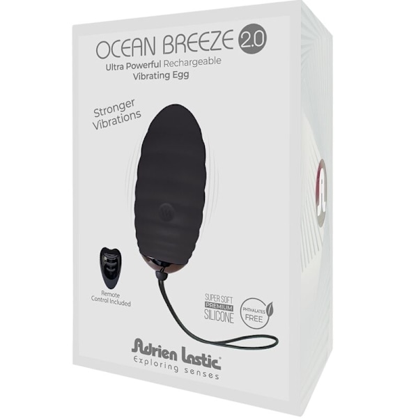 ADRIEN LASTIC - OCEAN BREEZE 2.0 RELADDABLE VIBRATING EGG FJÄRRKONTROLL SVART