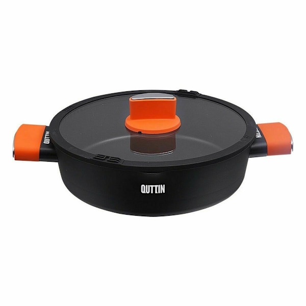 Gryta med glaslock Quttin Gastro Black Orange 36,5 x 27 x 8,5 cm (6 enheter)