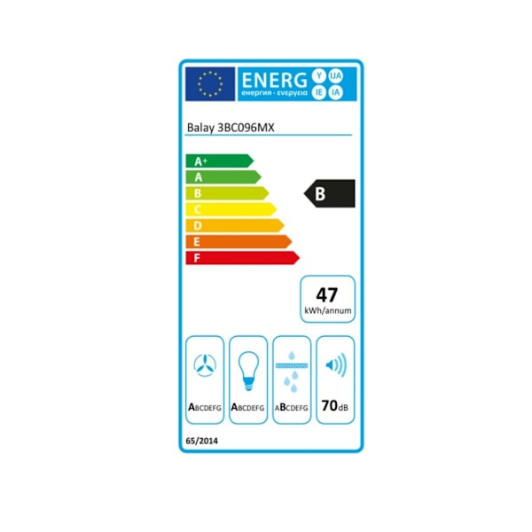 Konventionell köksfläkt Balay 3BC096MX 90 cm 590 m3/h 70 dB 220W Stål