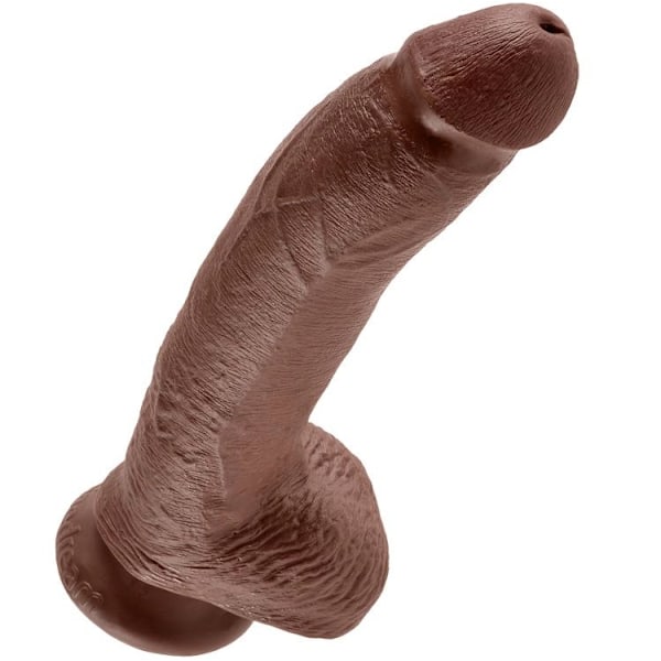 KING COCK 9" COCK BRUN MED BOLLAR 22,9 CM