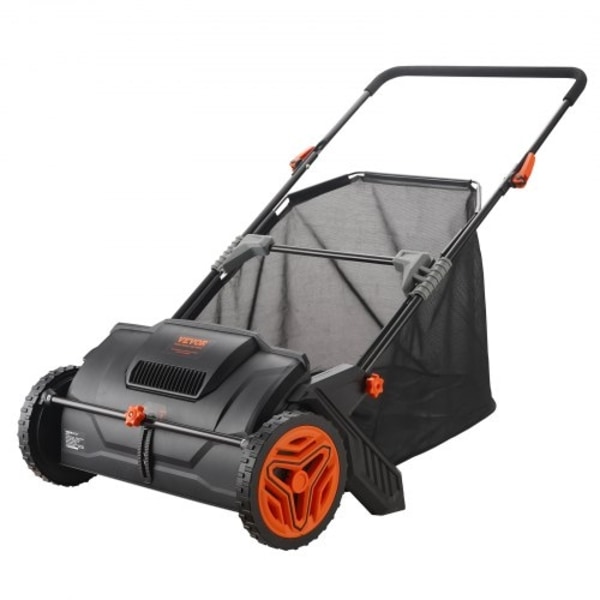 Push Lawn Sweeper, 21-tums löv- och gräsuppsamlare, starka gummihjul och kraftigt tjockt stål Hållbar att använda med stor kapacitet 3,5 cu. ft. Mesh