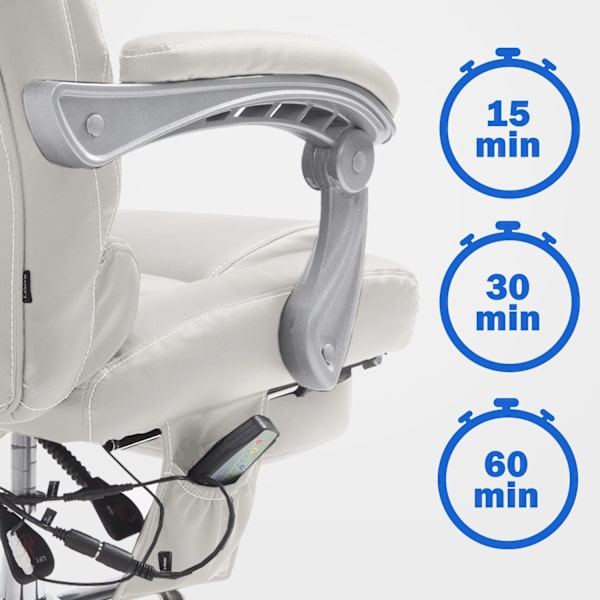 Pacific kontorsstol med massagefunktion V2 vit