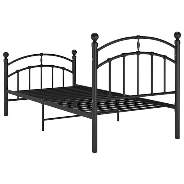 Sängram svart metall 100x200 cm