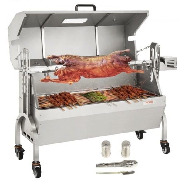 Roaster Spit Rotisserie BBQ Grill Gris Lamm Kyckling Stek 50W 132LBS