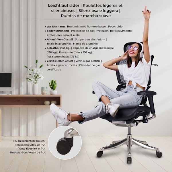 Norfolk Ergonomisk kontorsstol svart